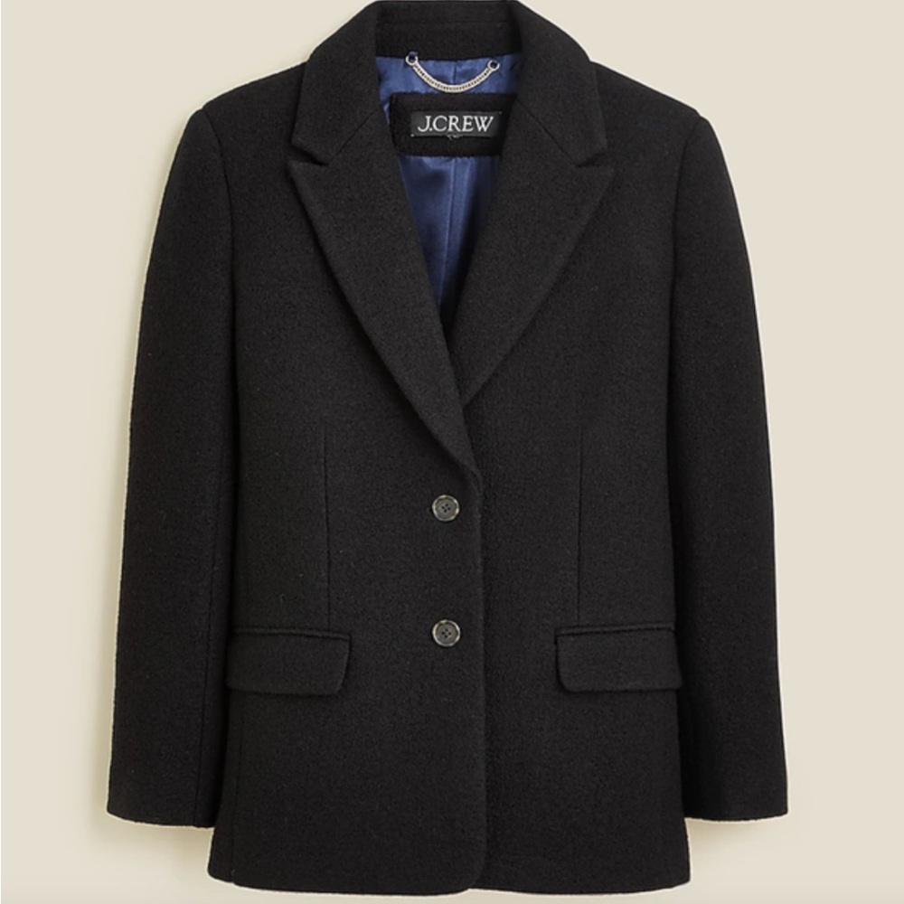 J. Crew Oversized Two-Button Blazer Jacket in Boiled Wool